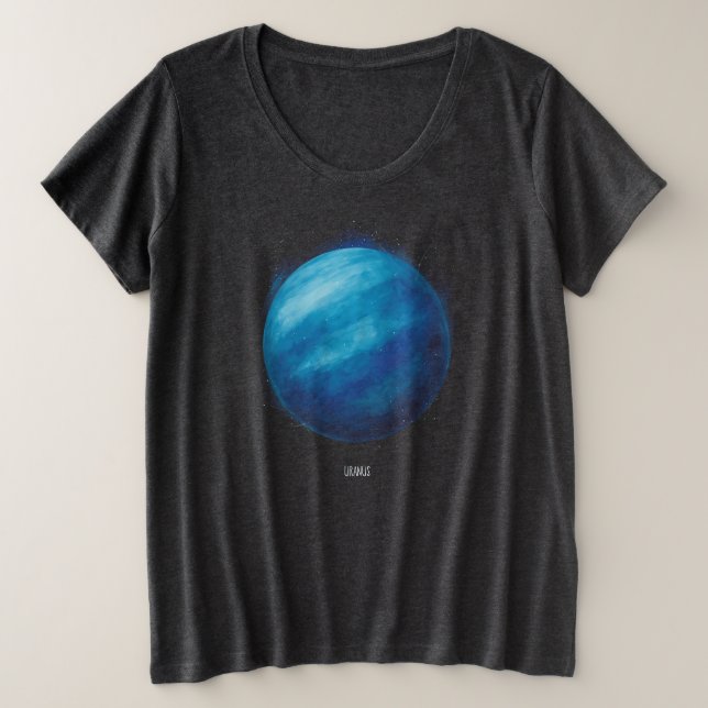 Uranus Planet Artwork - Cosmic Space Illustration Große Größe T-Shirt (Design vorne)