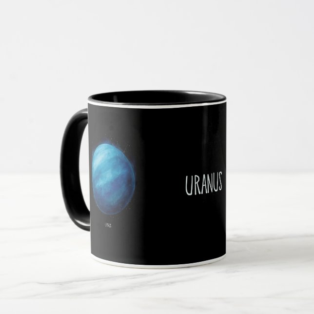Uranus Planet Artwork - Cosmic Space Illustration Tasse (Vorderseite Links)