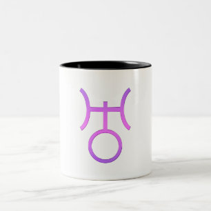 Uranus Planetales Symbol Astrologie Zodiac-Zeichen Zweifarbige Tasse