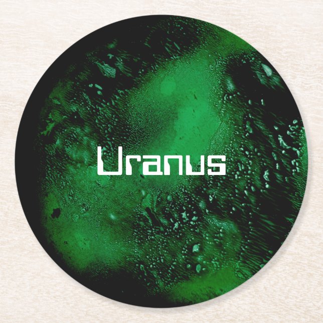Uranus Runder Pappuntersetzer (Vorderseite)