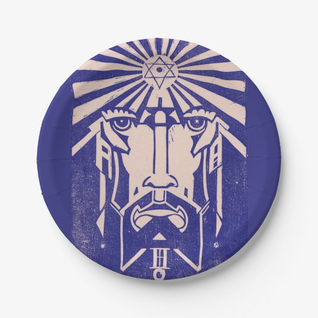 Uranus Sky God Greece Mythology Blue Pappteller (Vorderseite)