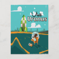 Uranus Vintag Cartoon Travel Poster