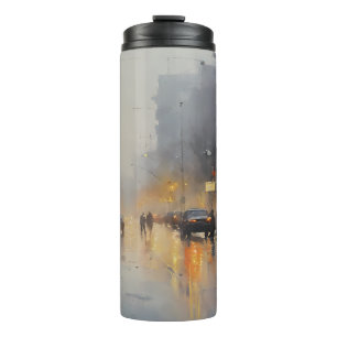 Urban Abend Rain Szene Thermosbecher