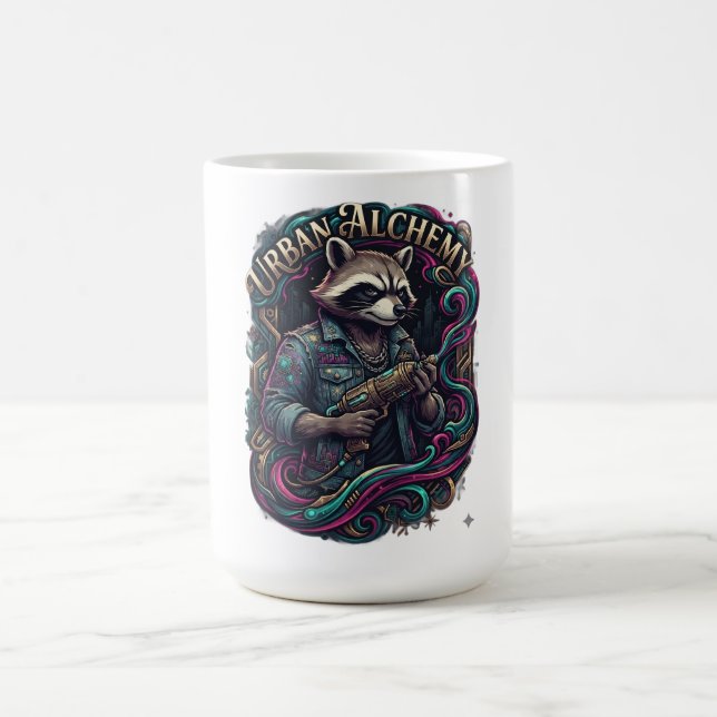 Urban Alchemy Waschbär-Langarmshirt Kaffeetasse (Mittel)
