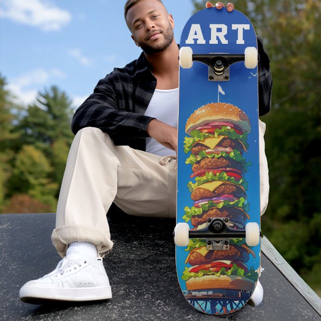 Urban "ART" Giant Hamburger Tower Skateboard (Von Creator hochgeladen)
