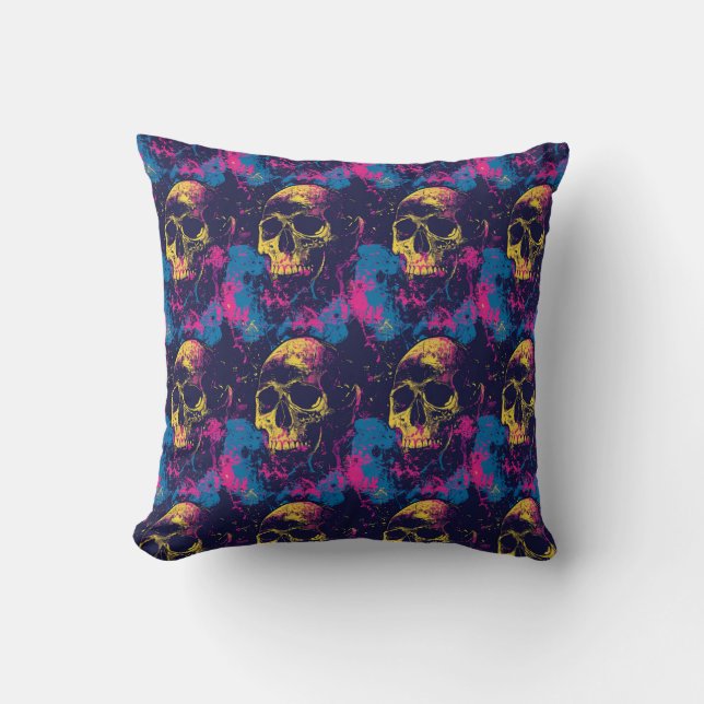 Urban Art Skull Pillow Design, cojin B12 Kissen (Vorderseite)