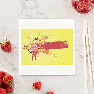 Urban Banner Red Yellow Napkins Serviette