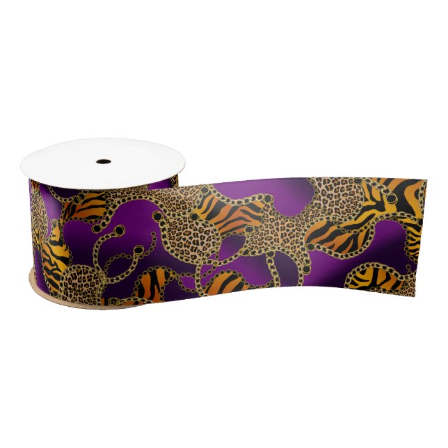 Urban Baroque Gold Chains Animal Print Satinband (Spule)