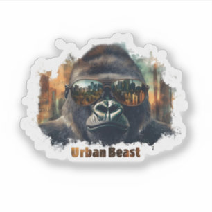 Urban Beast Gorilla mit Sonnenbrille Aufkleber