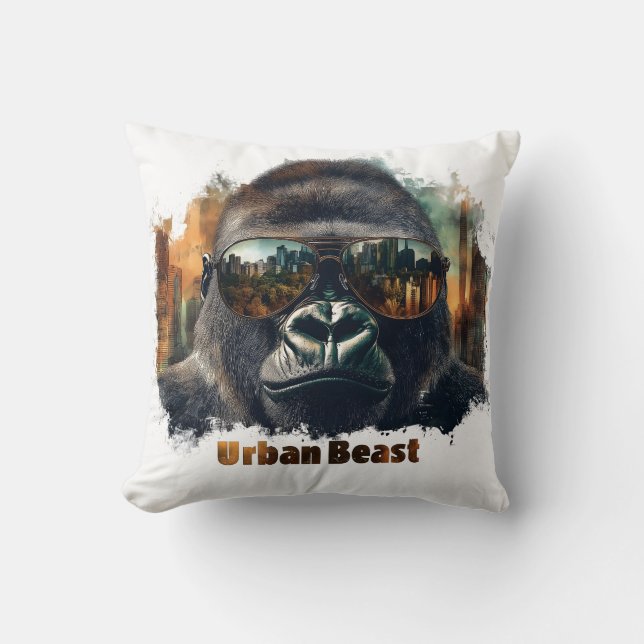 Urban Beast Gorilla mit Sonnenbrille Kissen (Vorderseite)