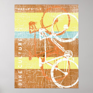 urban bike / bicycle striped & sports-poster poster
