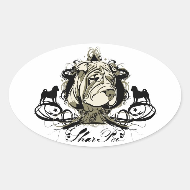 Urban Blüh Shar Pei Sticker (Vorderseite)