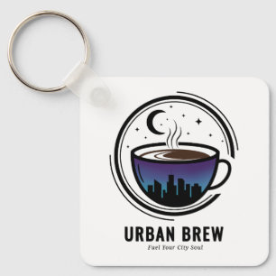 Urban Brew City Skyline Kaffee Schlüsselanhänger