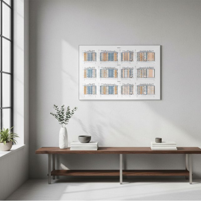 Urban Building Blueprint Wall Art Poster (Von Creator hochgeladen)