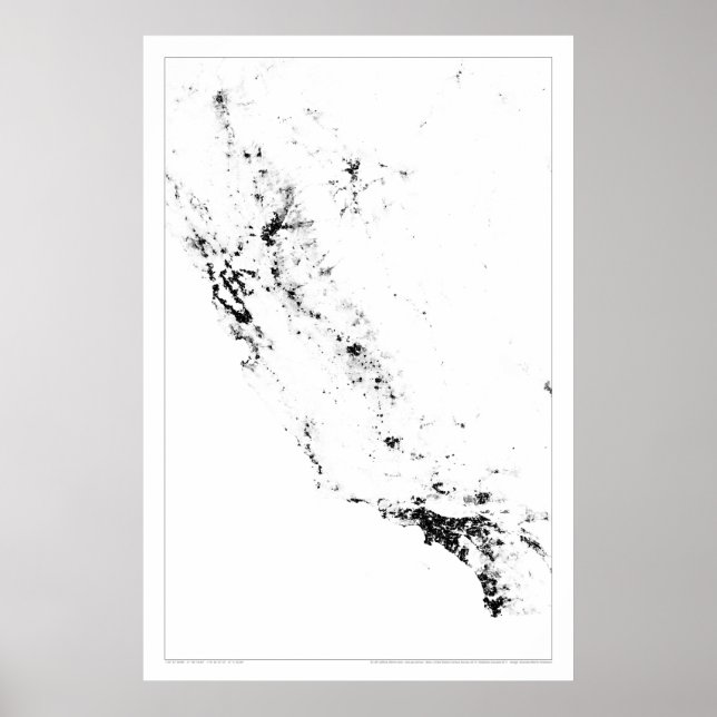 Urban California Census Dotmap Poster (Vorne)