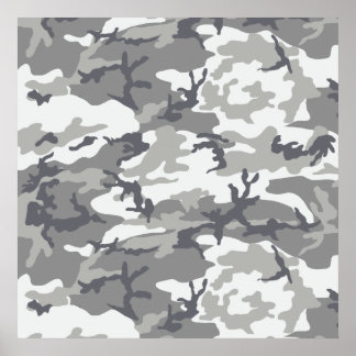 Urban Camoflage Muster in Grau und Weiß Poster