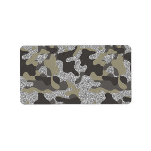 Urban Camouflage Camouflage Black Silver Army Unif Adressaufkleber