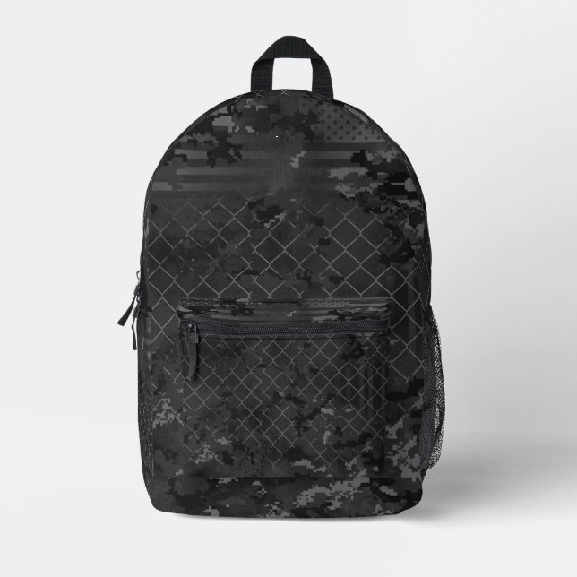 Urban Camouflage Dark and Gray Bedruckter Rucksack (Vorderseite)