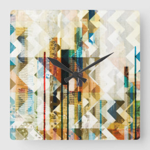 Urban Chevron II Quadratische Wanduhr