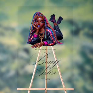 Urban Chic Hip Hop Beauty Salon Willkommen Acrylschild