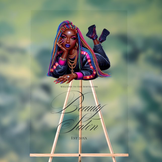 Urban Chic Hip Hop Beauty Salon Willkommen Acrylschild (Neutral)