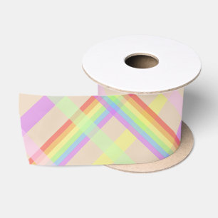 Urban Chic Rainbow Kariertes Muster Satinband