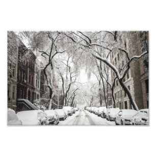 Urban Christmas Snow in Brooklyn NY Fotodruck