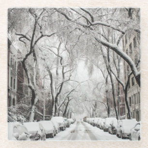 Urban Christmas Snow in Brooklyn NY Glasuntersetzer