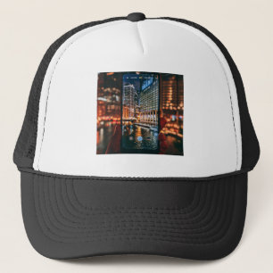 Urban City Night Cyberpunk Ästhetik Trucker Hut - Truckerkappe