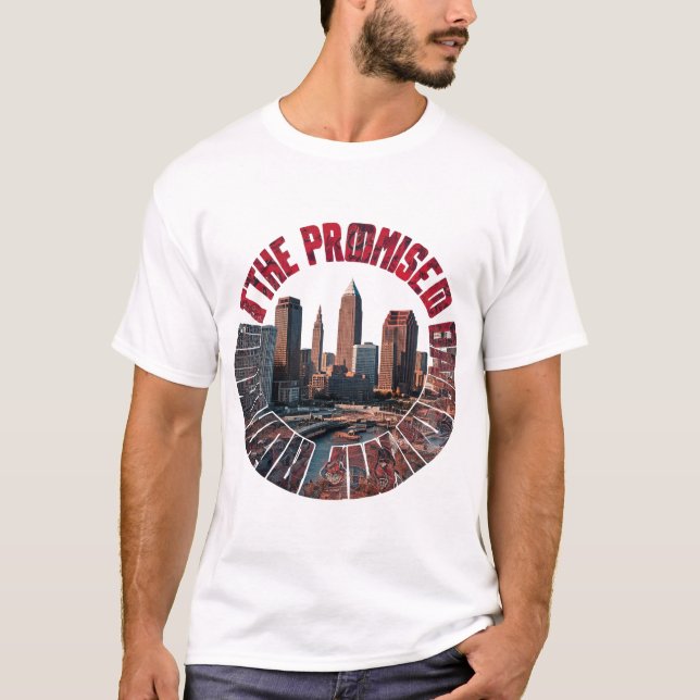 "Urban Cityscape "The Promised Land" Grafik T-Shi T-Shirt (Vorderseite)