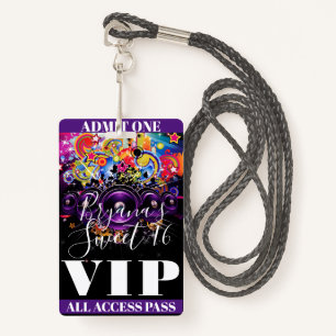 Urban Club Hip Hop Dance Sweet 16 VIP Pass Ausweis