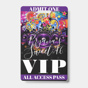 Urban Club Hip Hop Tanz Sweet 16 VIP Pass Ausweis