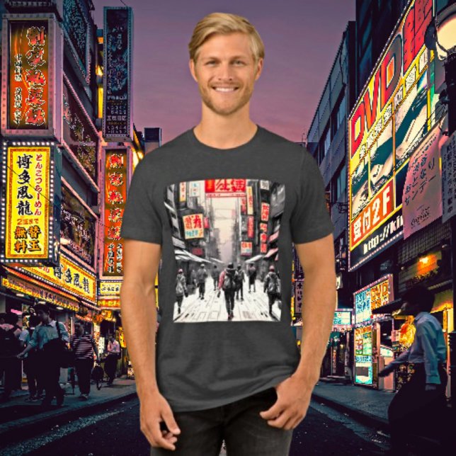Urban Cyberpunk Vibes - Japanische Street Art Tri-Blend Shirt (Von Creator hochgeladen)