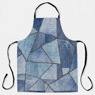 Urban Denim: Distressed Patchwork-Design Schürze