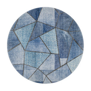 Urban Denim: gestörtes Patchwork-Design Schneidebrett