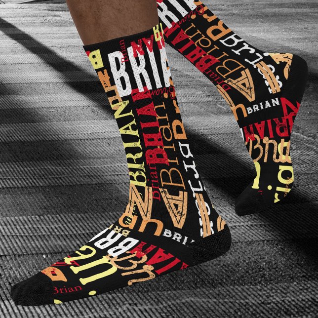 Urban Distressed Typografy Cool und modern Socken (cool typography pattern)