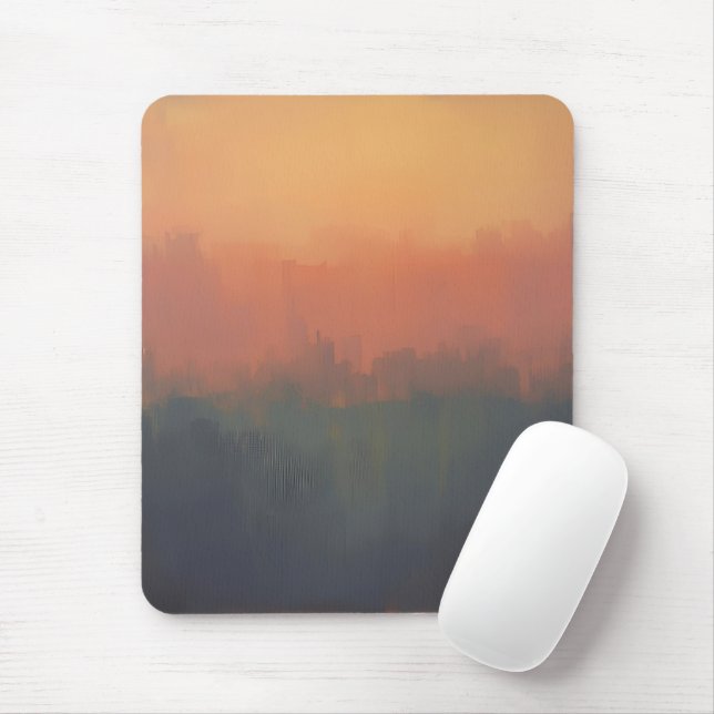Urban Dreamscape at Sunset – Abstract Cityscape Ar Mousepad (Mit Mouse)