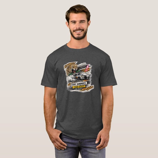 Urban Drift Leopard Collage-Kunst T-Shirt (Vorne ganz)