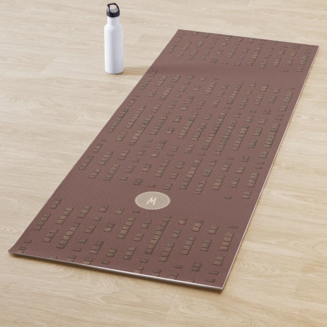 Urban Earthy Industrial Dark Rustic Monogram Yogamatte (Beispiel)