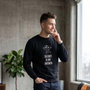 Urban Edge Silence Is My Answer Weiße Typografie Sweatshirt