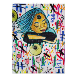 Urban Edgy Abstract Graffiti Poster | slumber