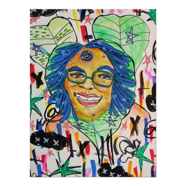 Urban Edgy Abstract Graffiti Poster | Summer Kaos (Vorderseite)