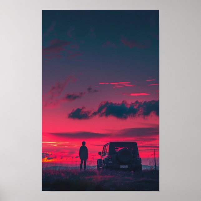 Urban Explorer Poster mit Person und SUV in PNG (Vorne)