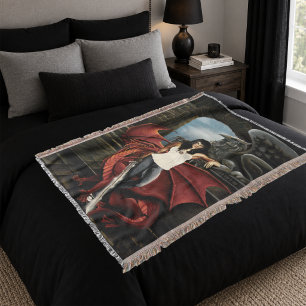 Urban Fantasy Roter Drache Decke
