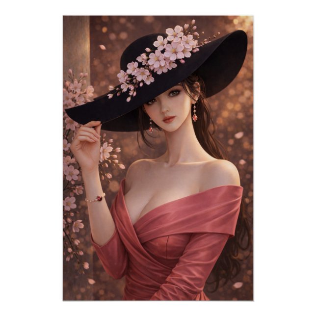 URBAN FLUID ELEGANCE — Crimson Bloom Poster (Vorderseite)