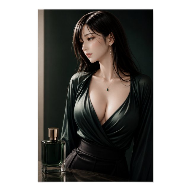 URBAN FLUID ELEGANCE — Emerald Essence Poster (Vorderseite)