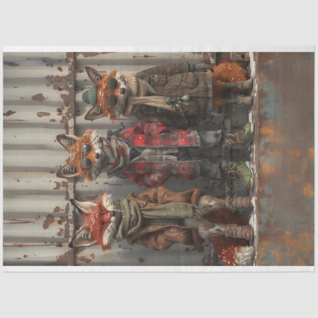 Urban Foxtrot Rebels Bad Boy Vibe Decoupage Seidenpapier (Vorderseite)