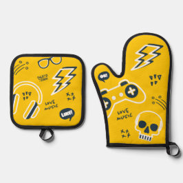 Urban Gamer Oven Mitt & Pot Holder Set