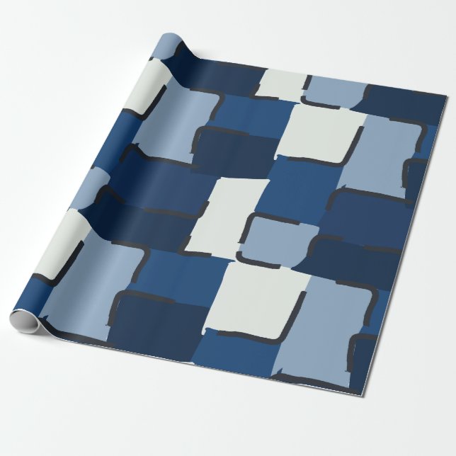Urban Geo | Geo Kobalt | Hero Muster Geschenkpapier (Ungerollt)