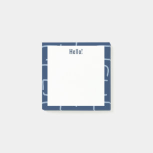 Urban Geo Vintage Navy Blau Blender-Muster Post-it Klebezettel